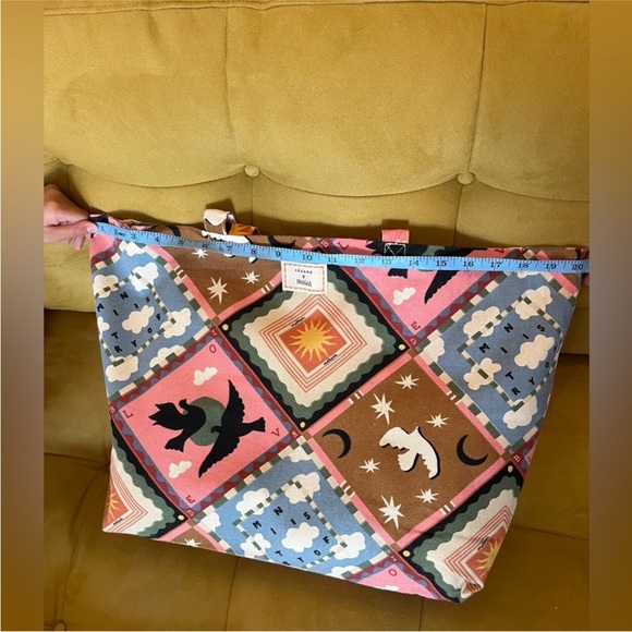 Sezane Pink and Blue Patterned Tote - Picture 3 of 8